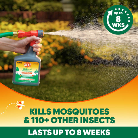 OFF! Fan spray setting reaches low-lying plants and garden areas effectively