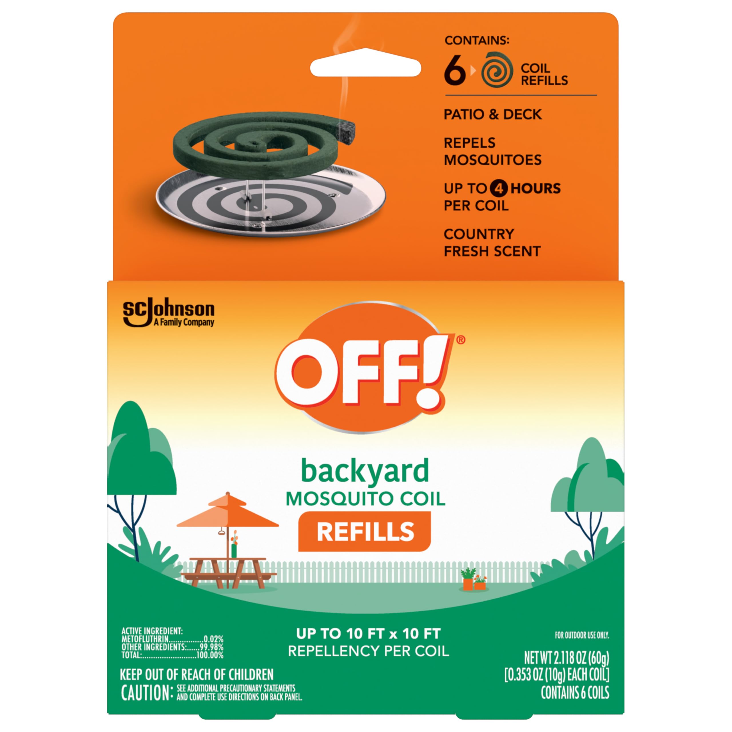 OFF! Mosquito Coil refills coil close-up showing country fresh scent.