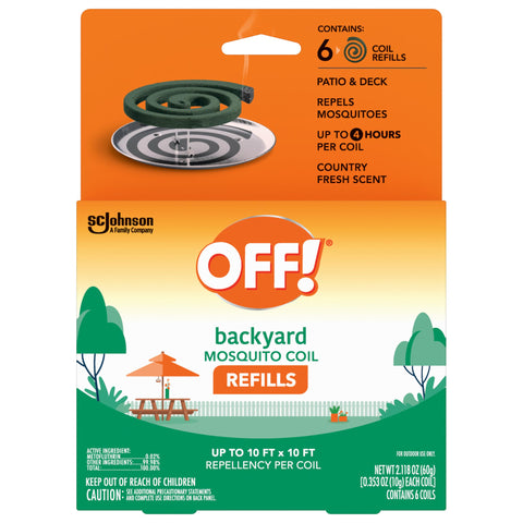 OFF! Mosquito Coil refills coil close-up showing country fresh scent.