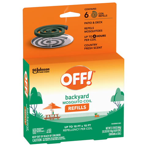 OFF! Mosquito Coil Refills country fresh scent label close-up.