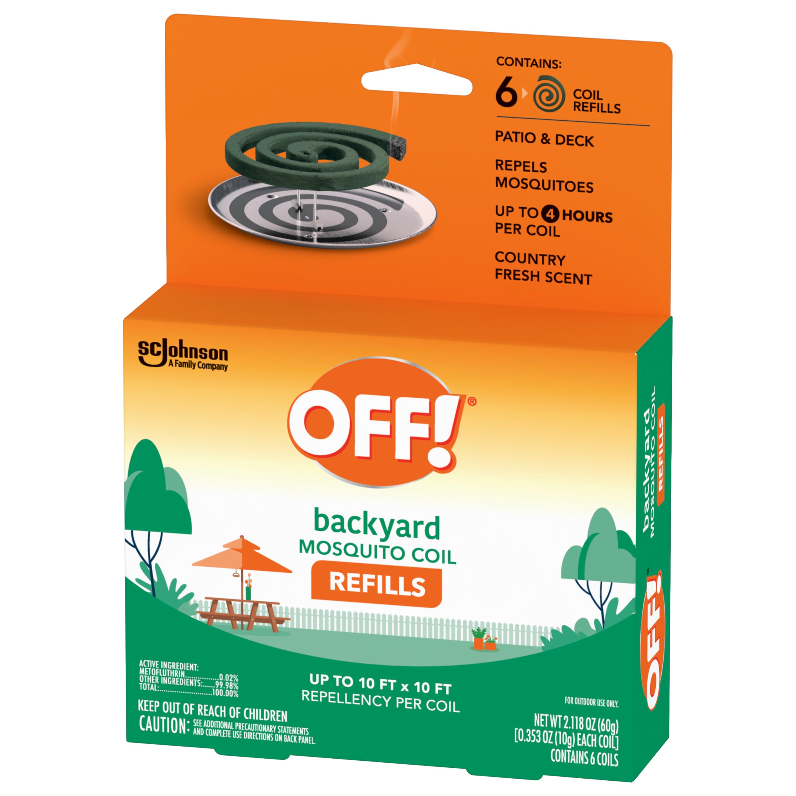 OFF! Refills illustrate coverage up to 100 sq ft for porch and deck.