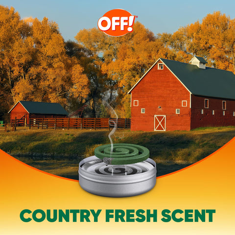 OFF! Outdoor scene with Mosquito Coil Refills during evening.