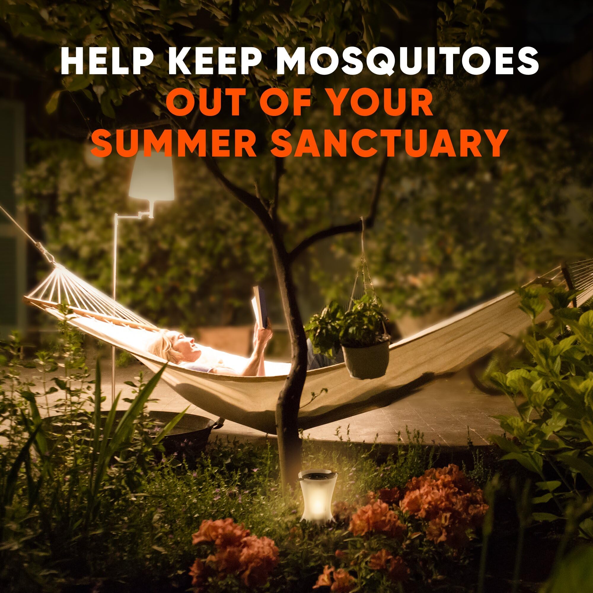 OFF! Mosquito Lamp diffuser heats to release repellent while you relax outside
