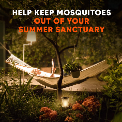 OFF! Mosquito Lamp diffuser heats to release repellent while you relax outside