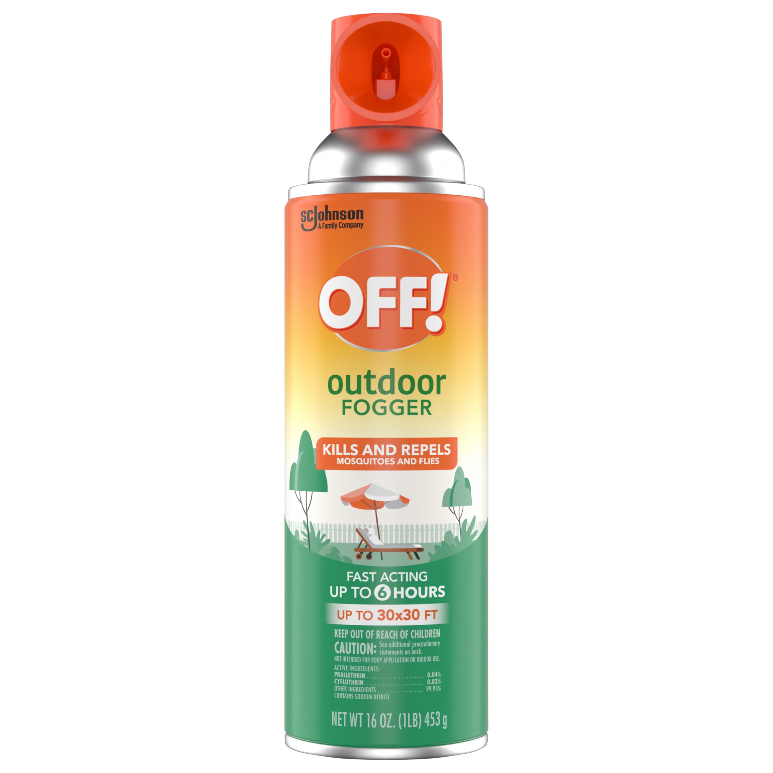OFF! Outdoor Fogger targets wasps and beetles near the patio.