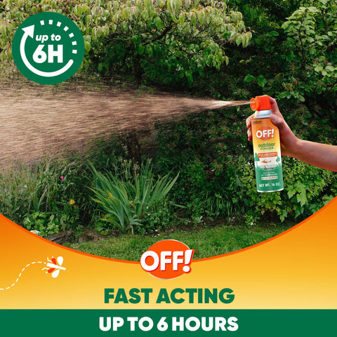 OFF! Outdoor Fogger repels mosquitoes and flies for outdoor comfort.