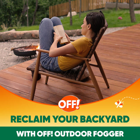 OFF! Outdoor Fogger used at a campsite or picnic area.