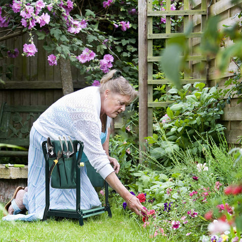 OfficeJOY kneeling pad foam cushions knees during weeding.
