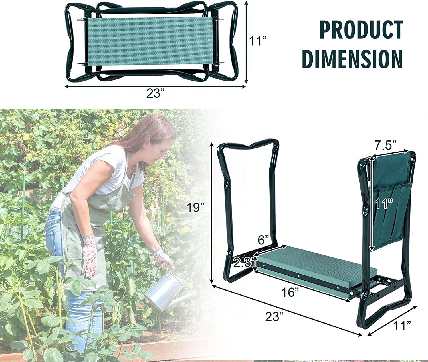 OfficeJOY sturdy steel frame supports durable kneeling and seating tasks.