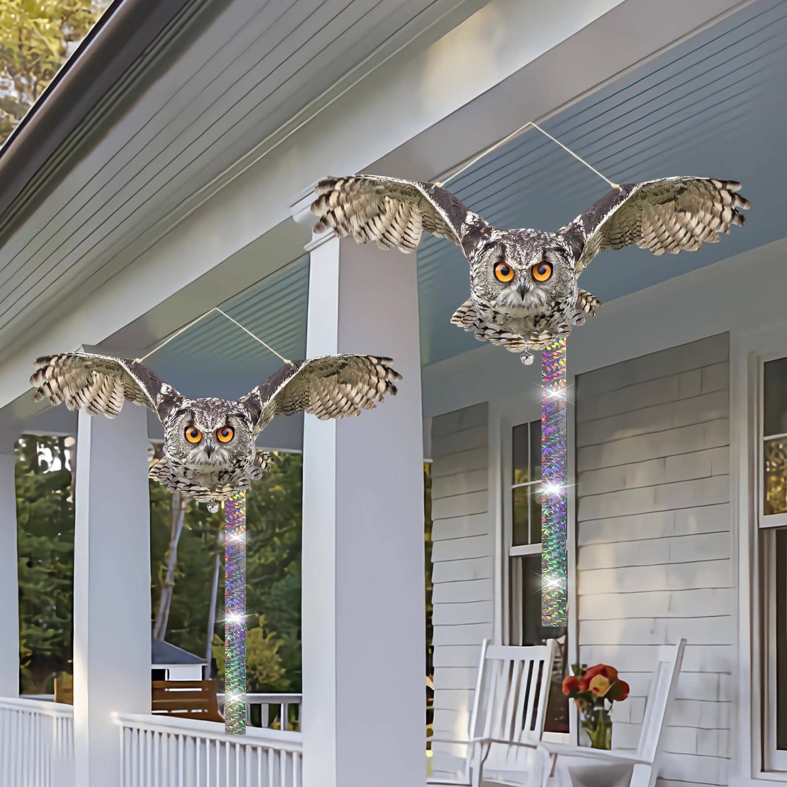 OffiCreative owl deterrent bells add gentle noise to scare birds