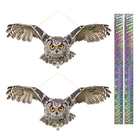 OffiCreative owl deterrent front view helps guard gardens from pests