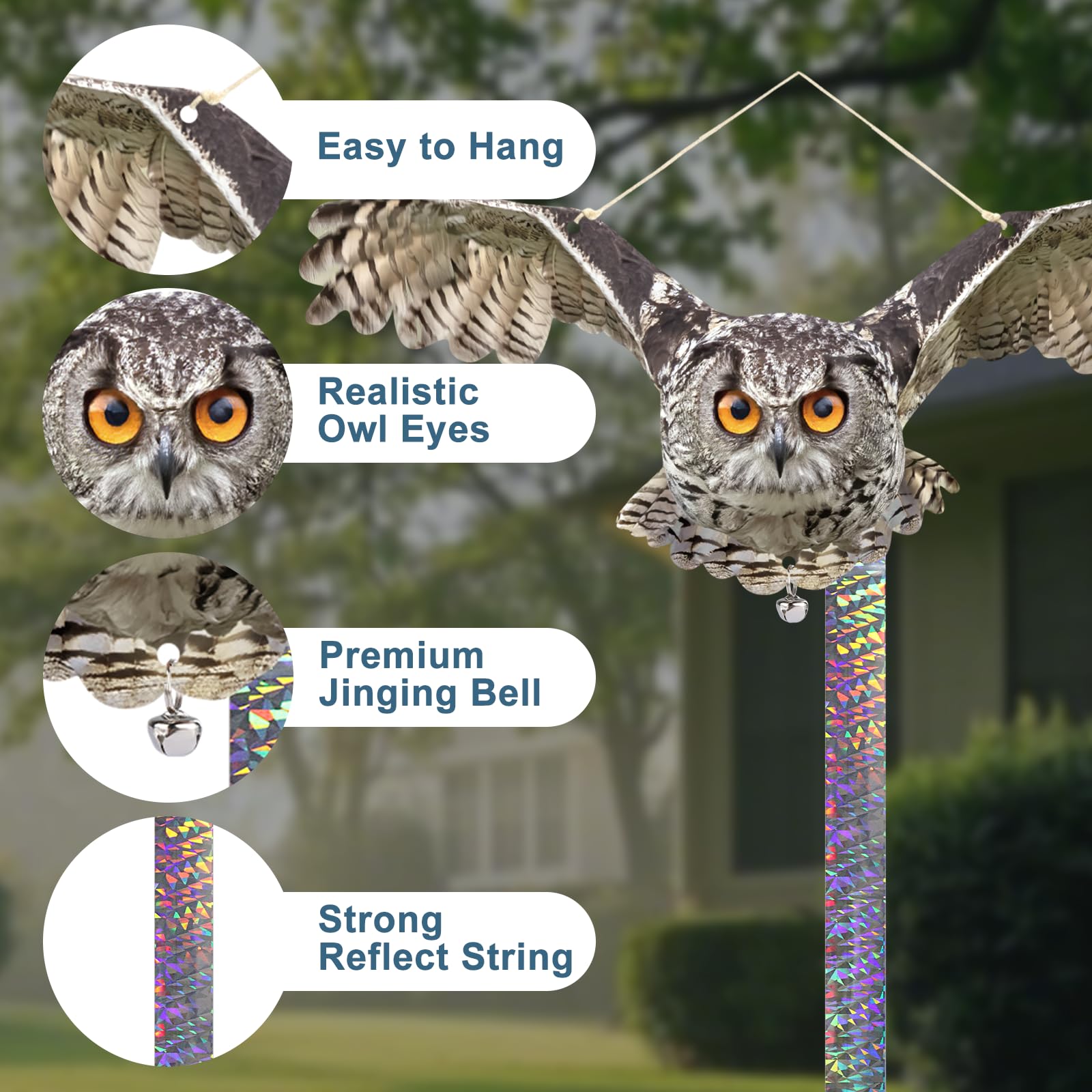 OffiCreative owl deterrent hanging rope for easy installation
