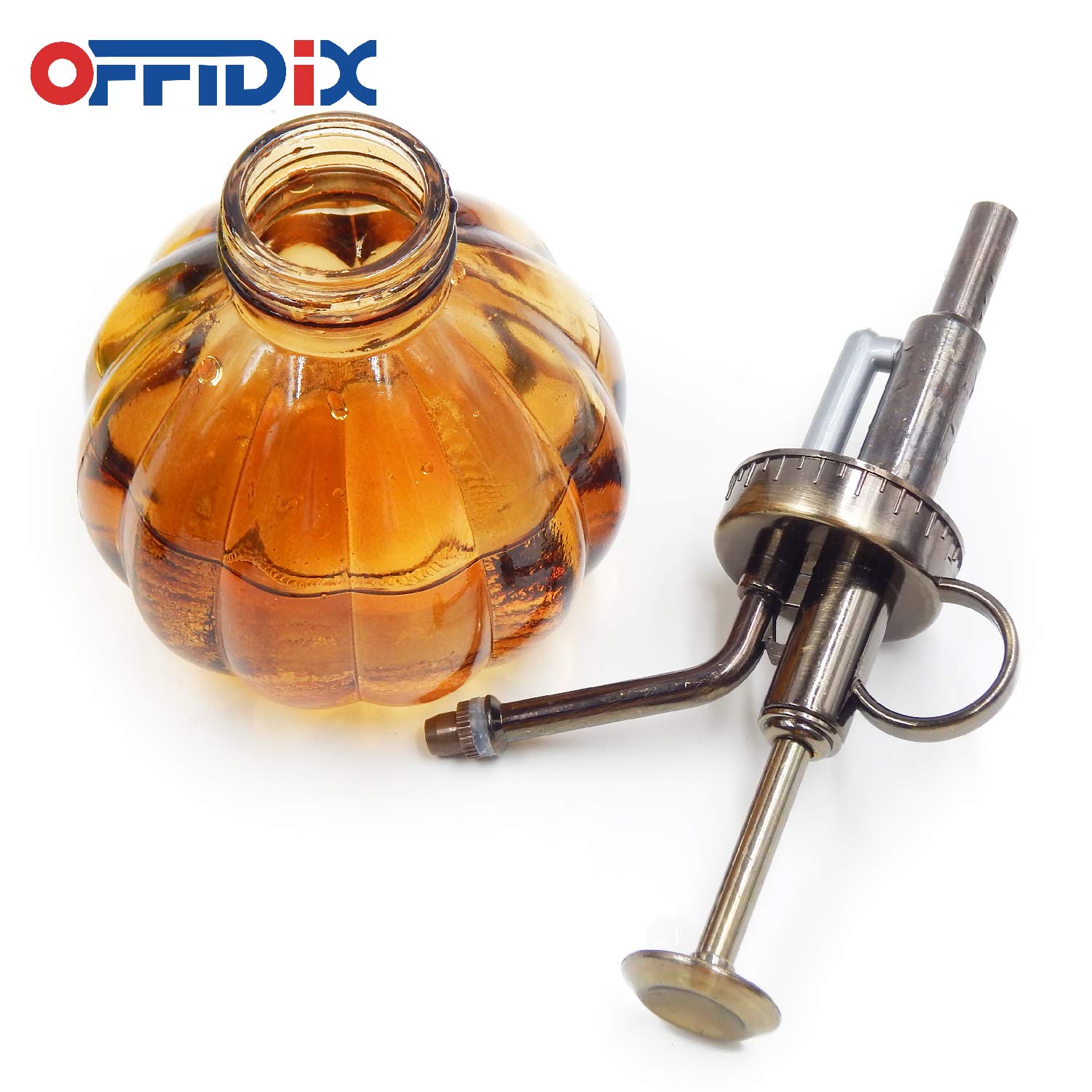 OFFIDIX bronze plastic top sprayer provides rust-free operation and comfortable one-handed use.
