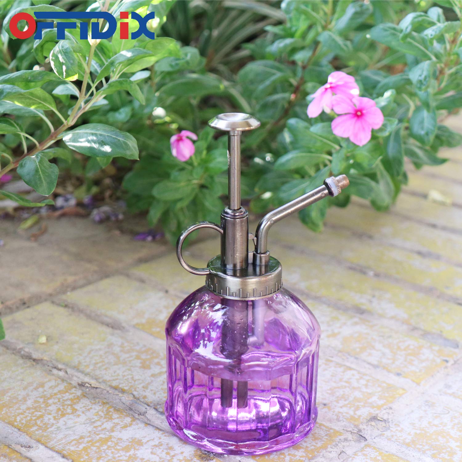 OFFIDIX compact spray bottle delivers gentle mist for indoor plants.