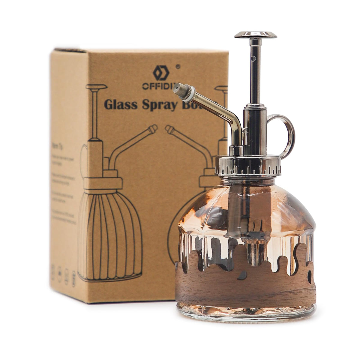 OFFIDIX Glass Plant Mister, 6.3-inch tall, ideal for precise indoors misting