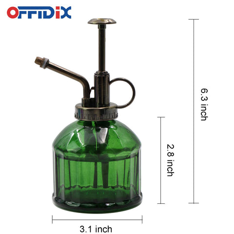 OFFIDIX Glass Plant Mister in hand showing easy one-handed spraying.