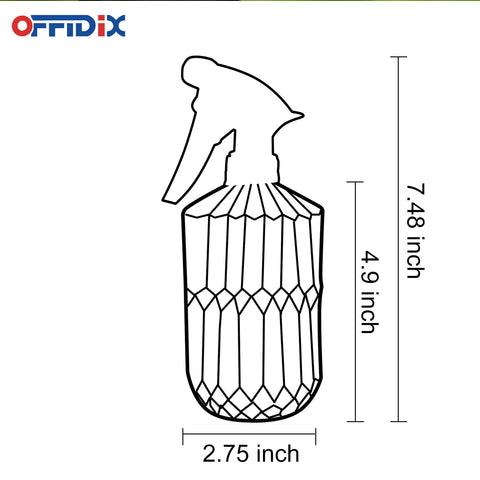 OFFIDIX glass spray bottle highlighting durable thickened glass.