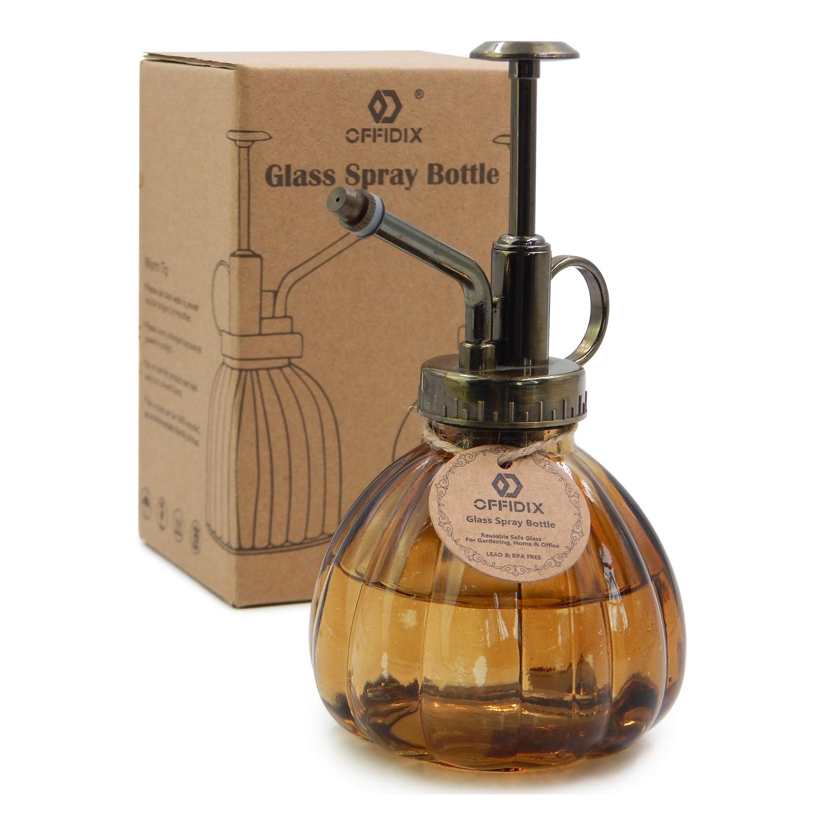 OFFIDIX glass watering spray bottle for precise indoor plant misting.