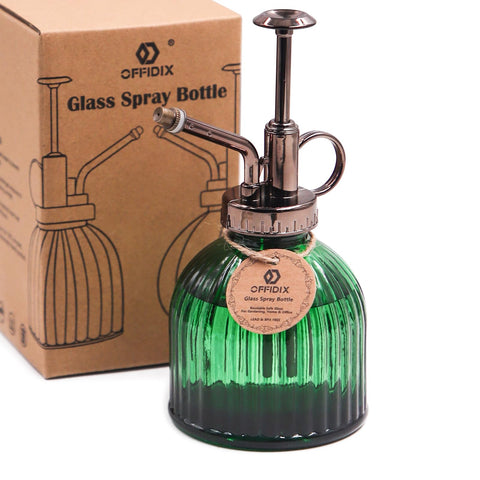 OFFIDIX plant mister with glass bottle green for indoor plant hydration.