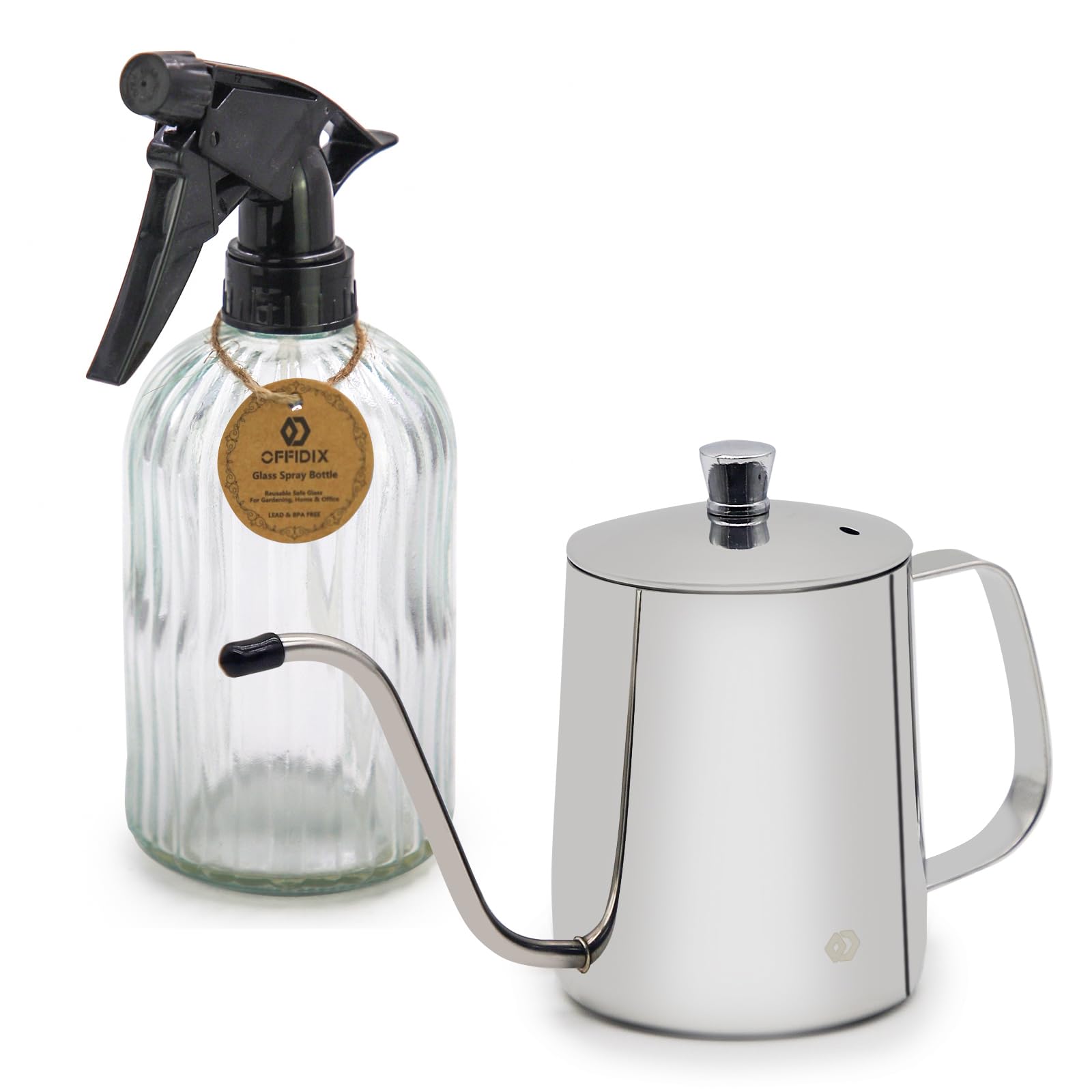 OFFIDIX long-spout watering can for precise indoor watering.