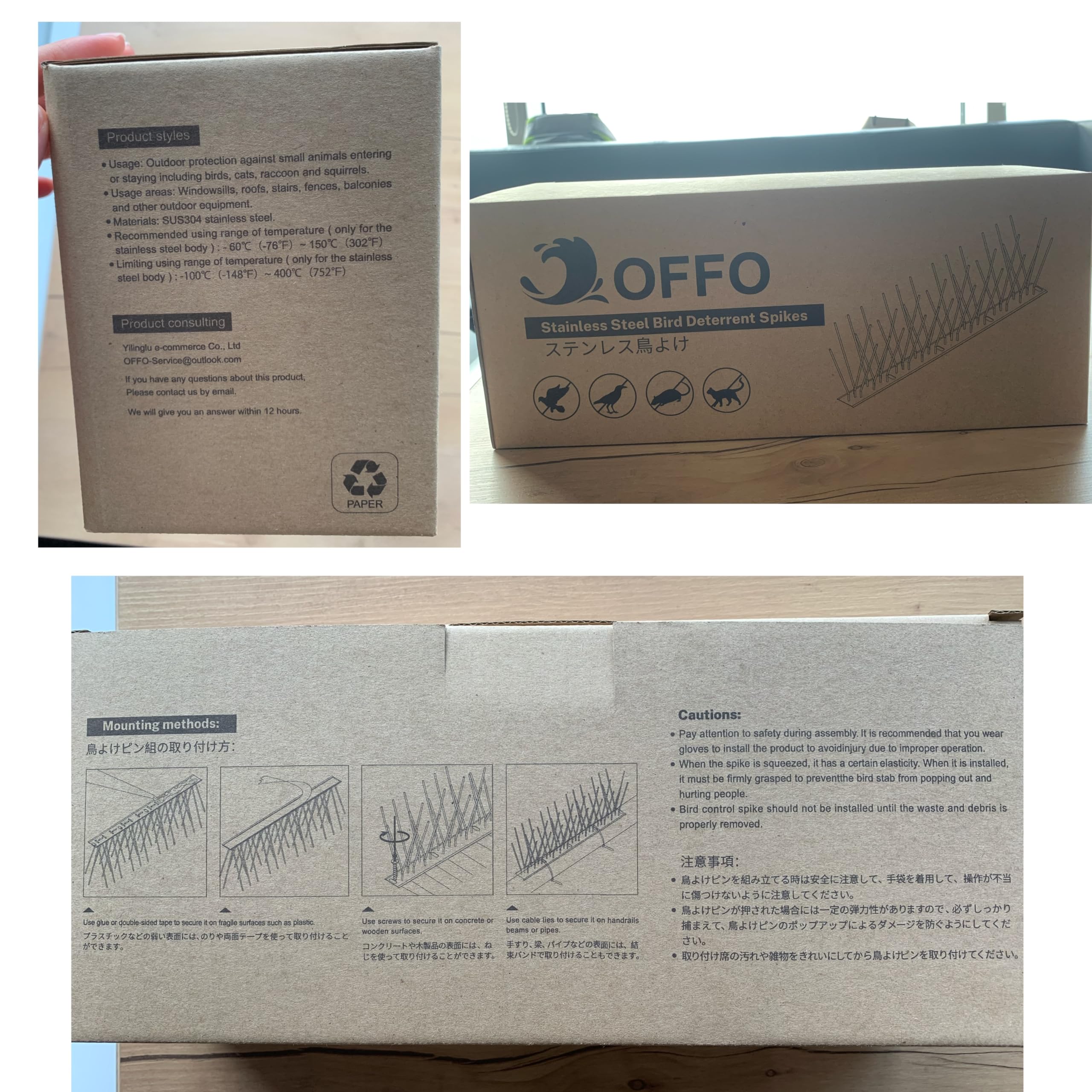 OFFO 360-degree coverage spikes deter pigeons from all angles.