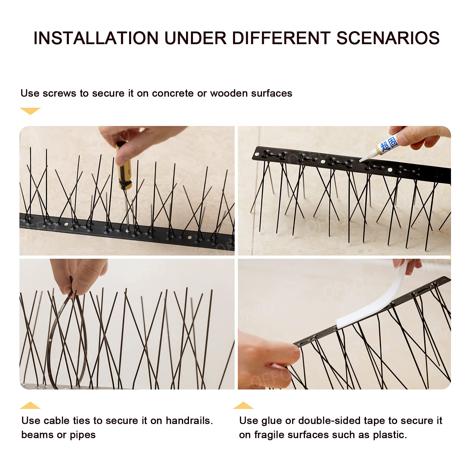 OFFO balcony ledge spikes keep outdoor spaces clean