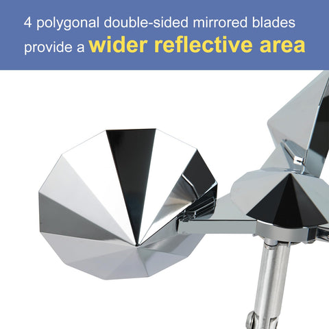 OFFO Bird Scare Device top blade increases reflective surface for broader area