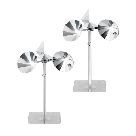 OFFO Bird Scare Reflective Device deters birds with mirrored blades in outdoor spaces.