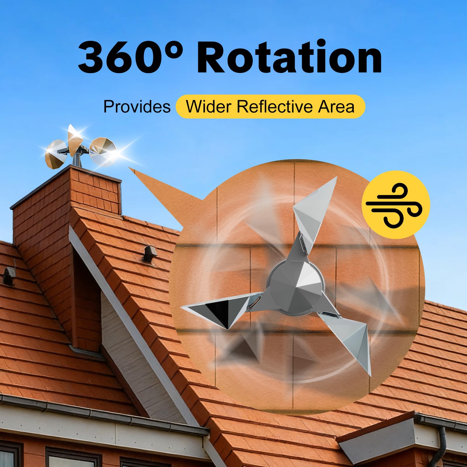 OFFO reflector’s internal bearings enable smooth wind rotation
