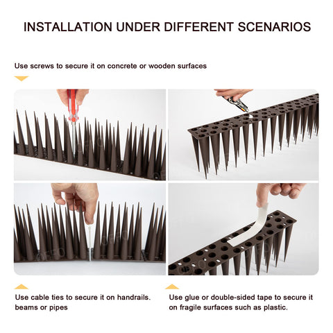 OFFO Bird Spikes 20 ft coverage protects long exterior areas