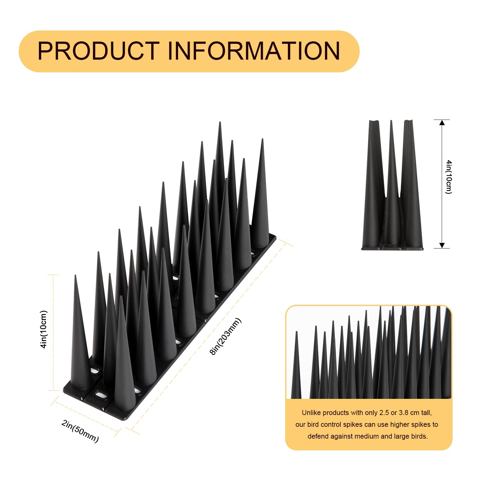 OFFO Bird Spikes balcony-ledge placement keeps balconies bird-free and tidy