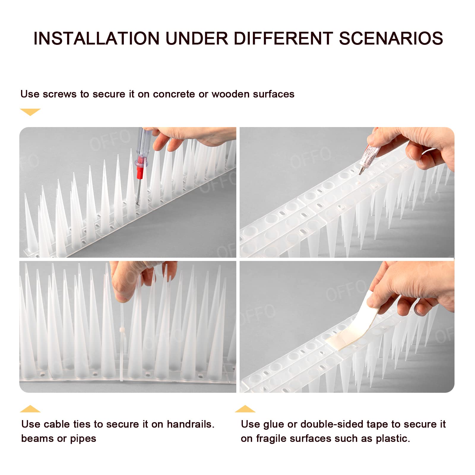 OFFO balcony ledge setup offers discreet frost white deterrent