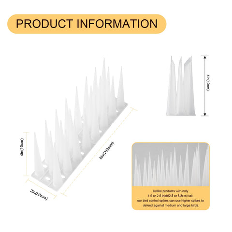 OFFO Bird Spikes providing 4 feet of coverage on a ledge