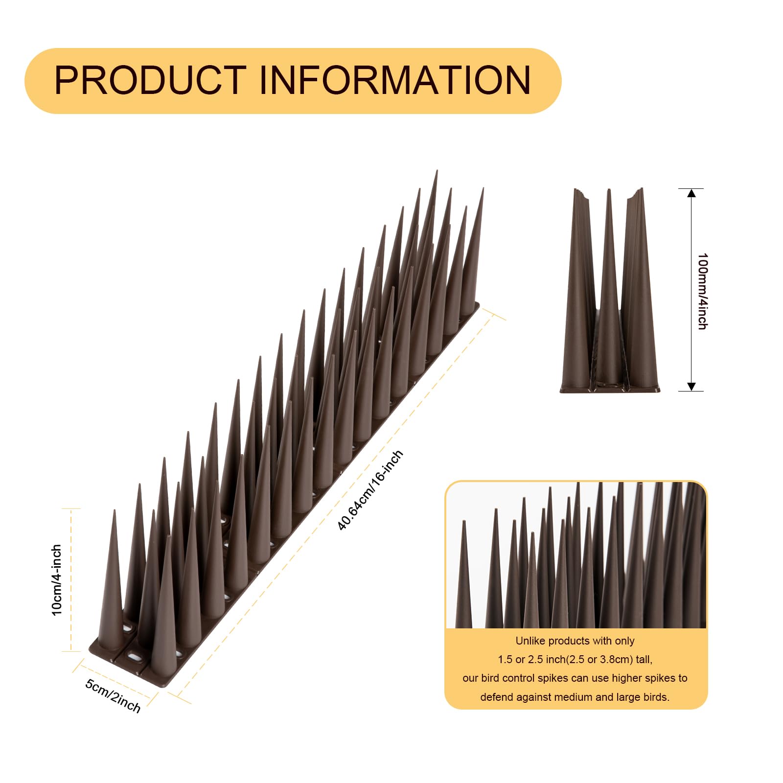 OFFO Bird Spikes easy cut base for versatile installation