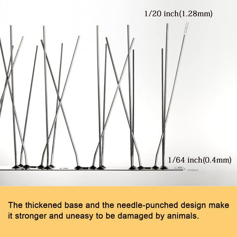 OFFO Bird Spikes stainless base demonstrates durable construction ready for years of use.