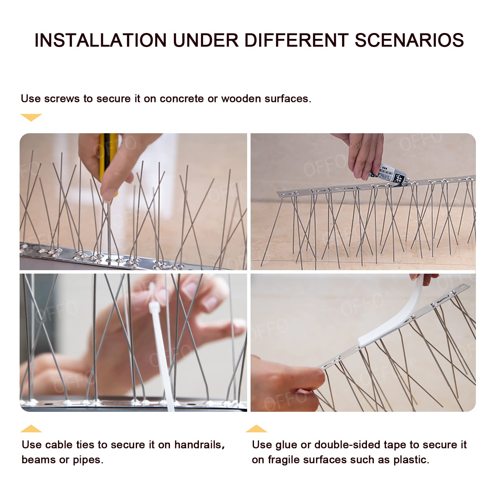 OFFO spikes suitable for rooftops, gutters, and balconies