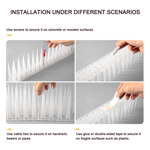 OFFO Bird Spikes withstand harsh weather and remain intact