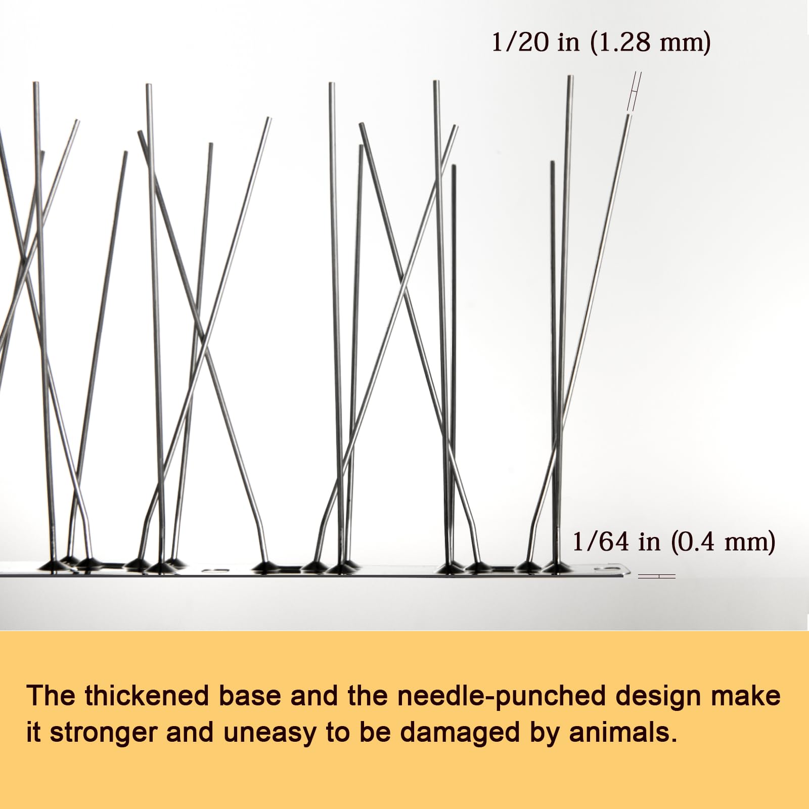 OFFO Bird Spikes installed on a window sill providing 360-degree protection.