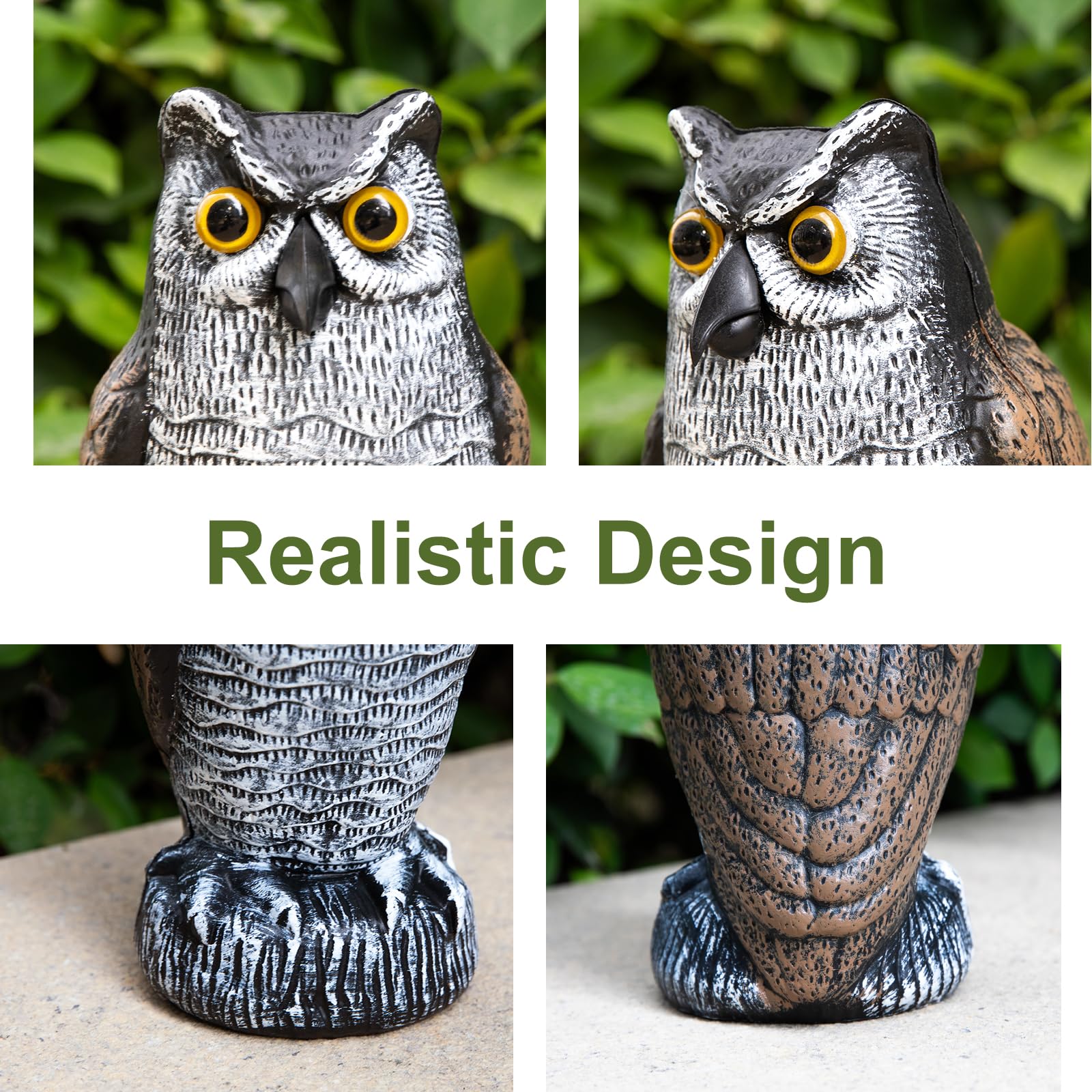 OFFO owl scarecrow placed on porch adds seasonal Halloween flair and charm.