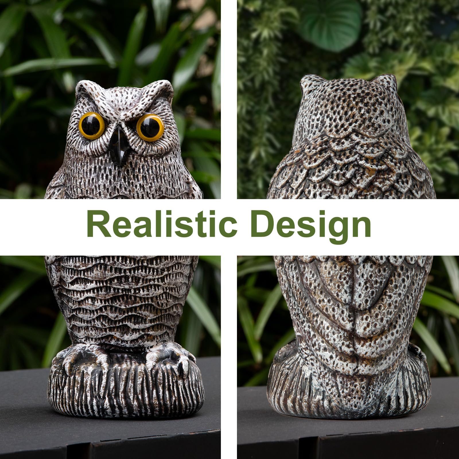 OFFO Owl Statue featuring expressive eyes to boost yard ambience.