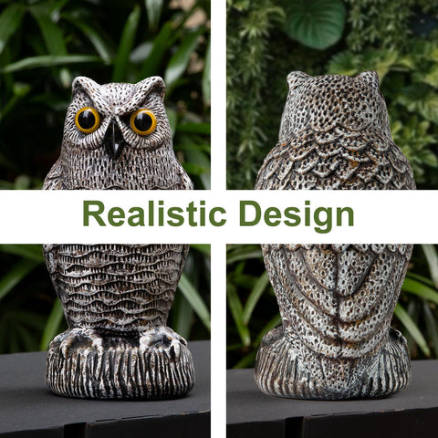 OFFO Owl Statue featuring expressive eyes to boost yard ambience.