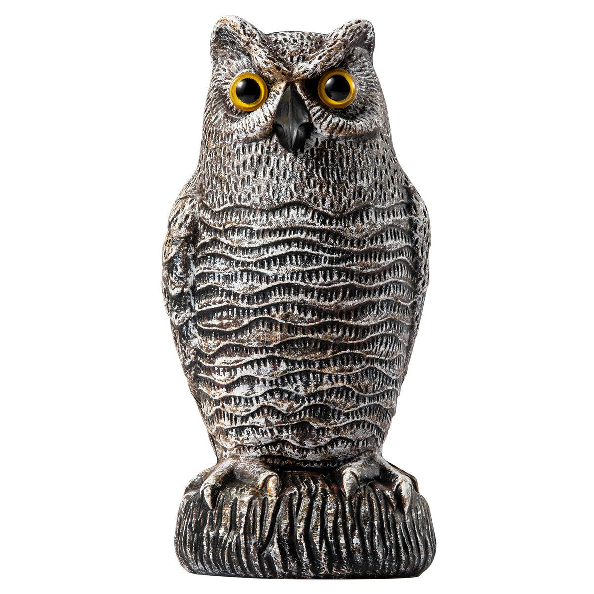 OFFO Owl Statue with lifelike feathers for captivating outdoor garden decor.