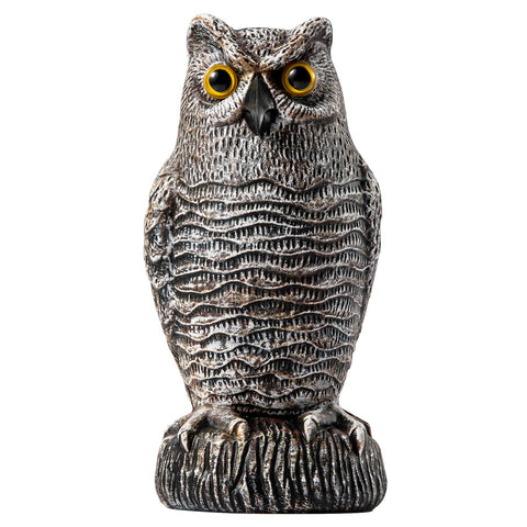 OFFO Owl Statue with lifelike feathers for captivating outdoor garden decor.