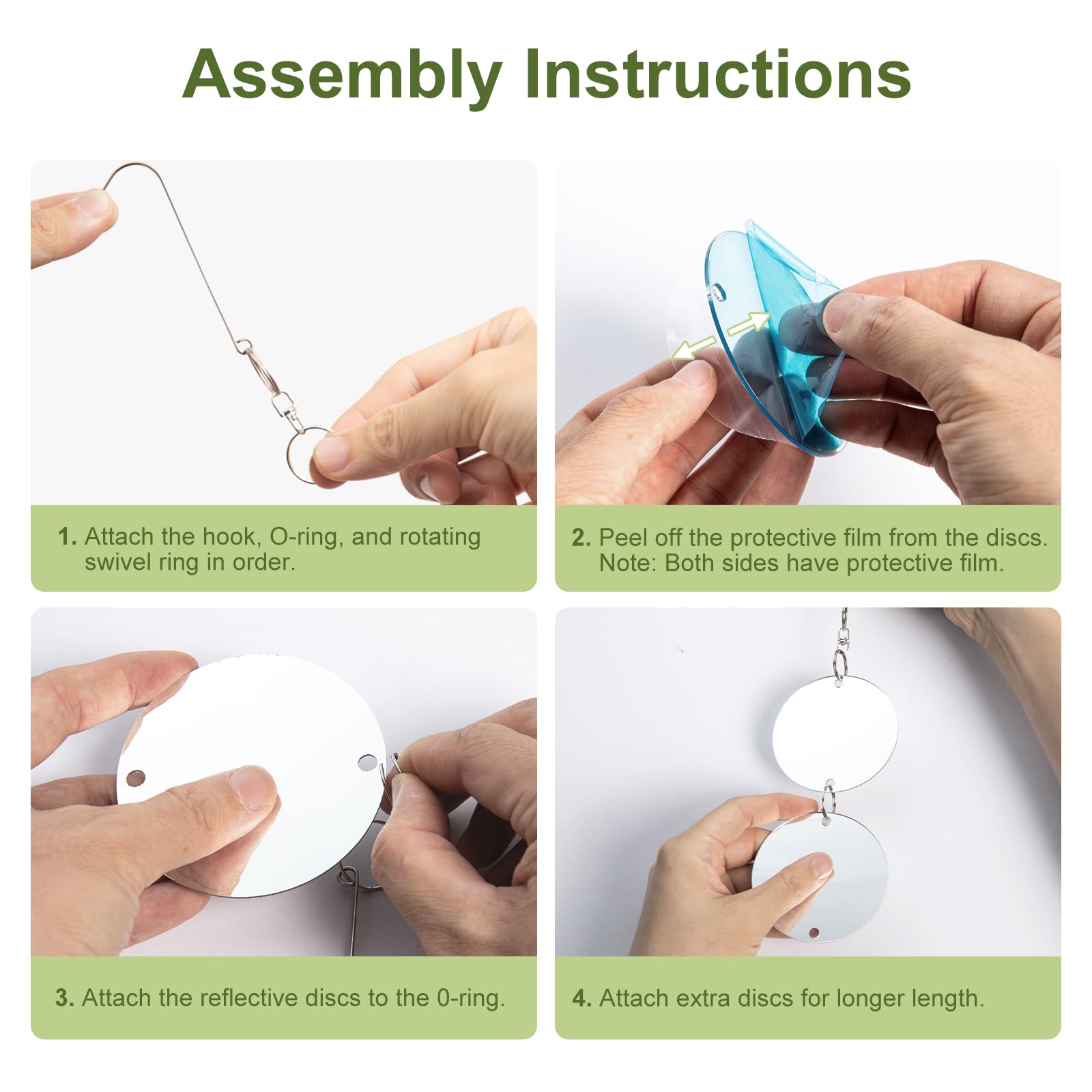 OFFO Reflective Bird Disc showing 360-degree rotation for full-area coverage