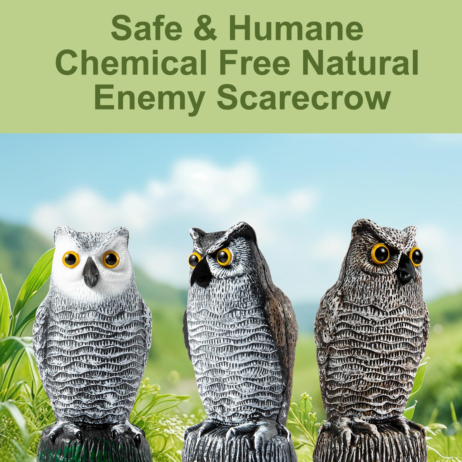 OFFO Snow Owl weatherproof statue designed for year-round use