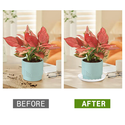 OFiSEXPT plant-saucer 10-inch wave-pattern suits larger pots with drainage.