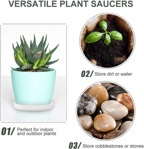 OFiSEXPT plant saucer 8in round prevents spills while supporting mid-size pots.