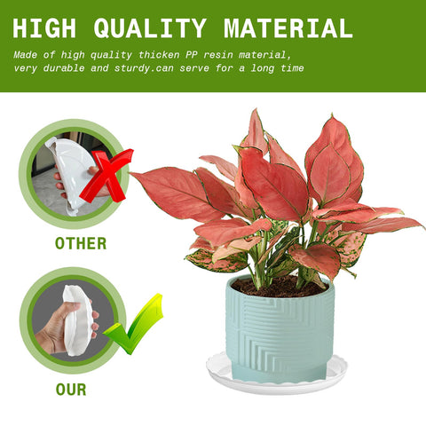 OFiSEXPT heavy-duty plastic saucer withstands indoor and outdoor use.