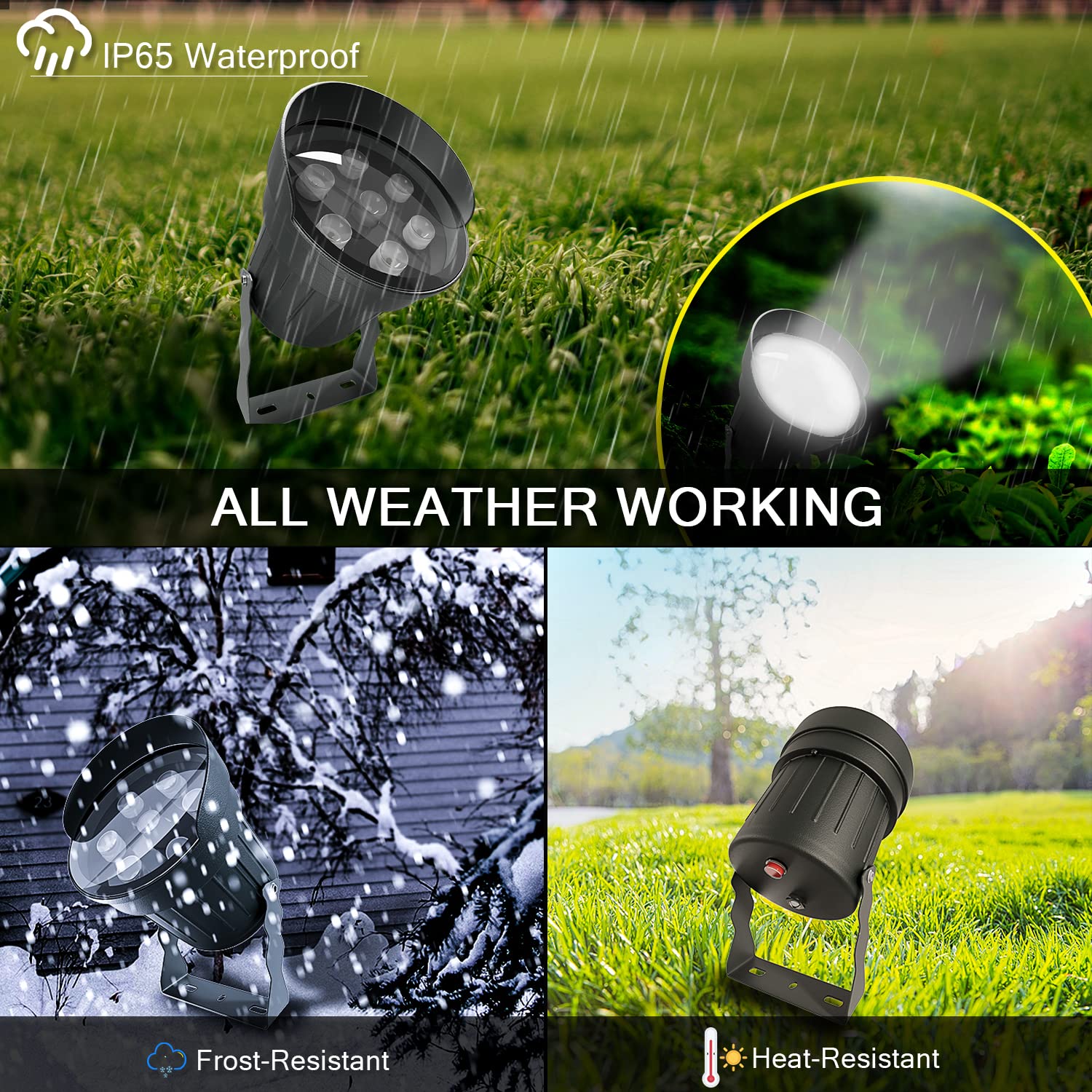 Ofuray IP65 weatherproof construction withstands rain and wind.