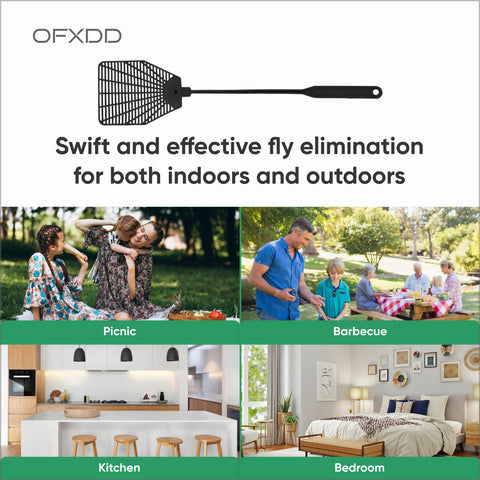 OFXDD rubber fly swatter 10x10 cm strike area for precise swatting